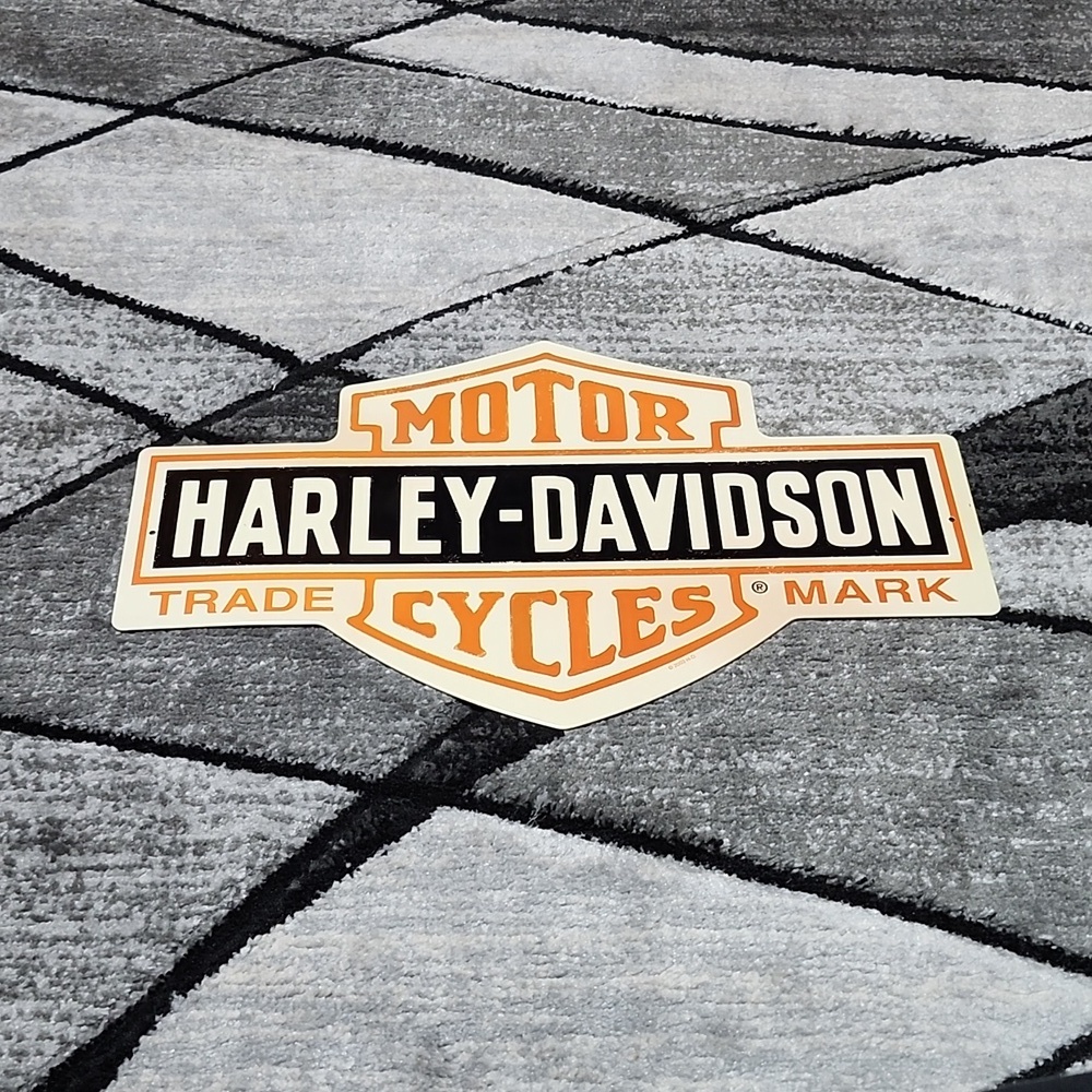 VINTAGE HARLEY DAVIDSON MOTORCYCLES BAR & SHIELD 2003 METAL TIN WALL DEC…